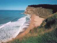 Sunny site; views towards beach